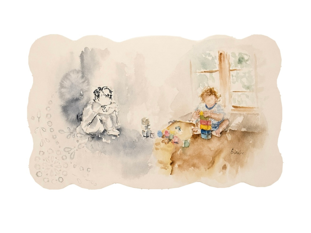 Vision, watercolor on paper, Birdie, 2026